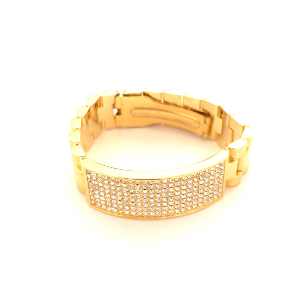 Paramex Stone ID Bracelet EUC! Gold Tone Trifold - Picture 4 of 8